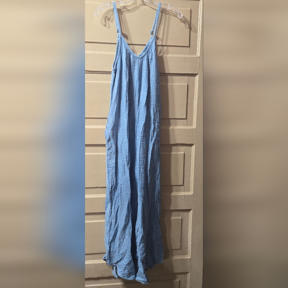 Natural Reflections Light Blue Indigo Double Cloth Jumpsuit NWT Size: XS
